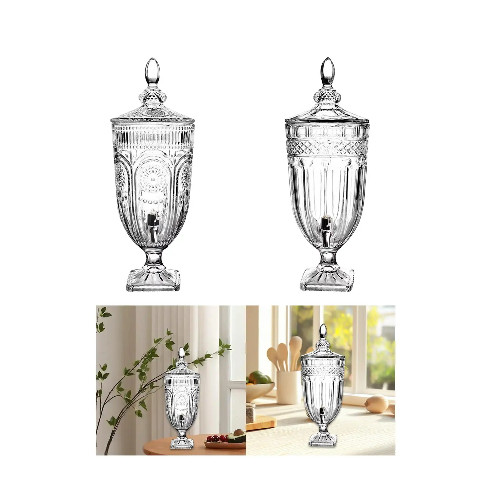 Glass Pitcher 3L Water Bottle Juice Jar Clear Juice Container Cold Water Jug