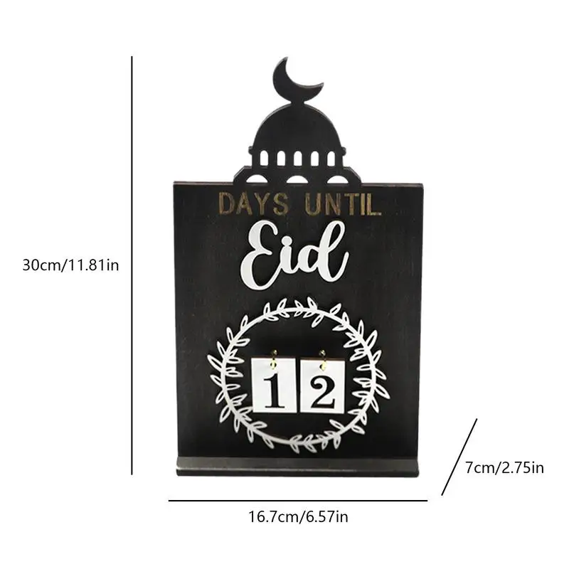 벽난로 침실용 DIY Eid 카운트 다운 달력, 나무 Eid 강림절 달력 장식