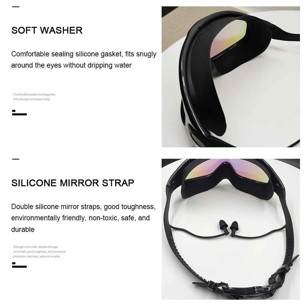 Adult Electroplated Swim Goggles Uv Protection Waterproof High-Definition Large Frame Swimming Goggles For Women Men Swimming 6