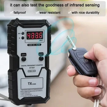 Tester di Frequenza a Infrarossi per Chiavi Auto 100M-1GHZ, Contatore di Frequenza Digitale Elettronico, Strumento di Test per Telecomandi Wireless