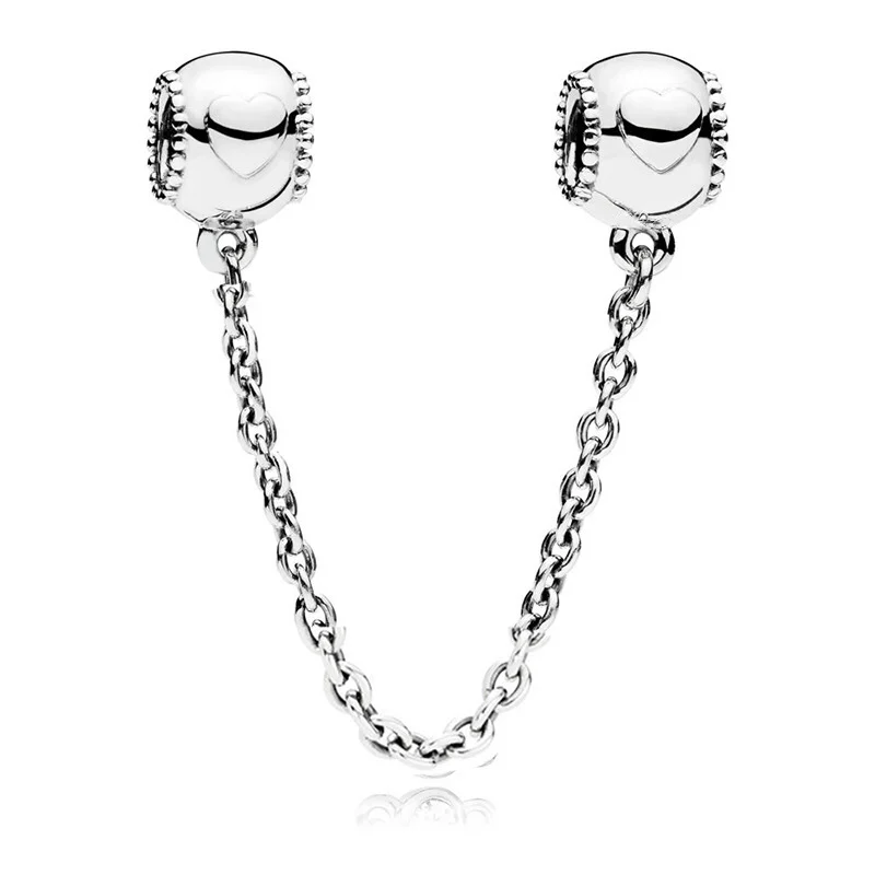 Fashion 925 Sterling Silver Fit Original Sterling Silver Sparkling Safety Chain Women's DIY bracelet Premium jewelry gift