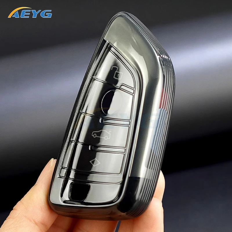 Soft TPU Car Remote Key Case Cover Shell Fob for BMW X1 X3 X5 X6 X7 1 3 5 6 7 Series G20 G30 G11 F15 F16 G01 G02 F48 Keyless Bag key case cover key case car key shell