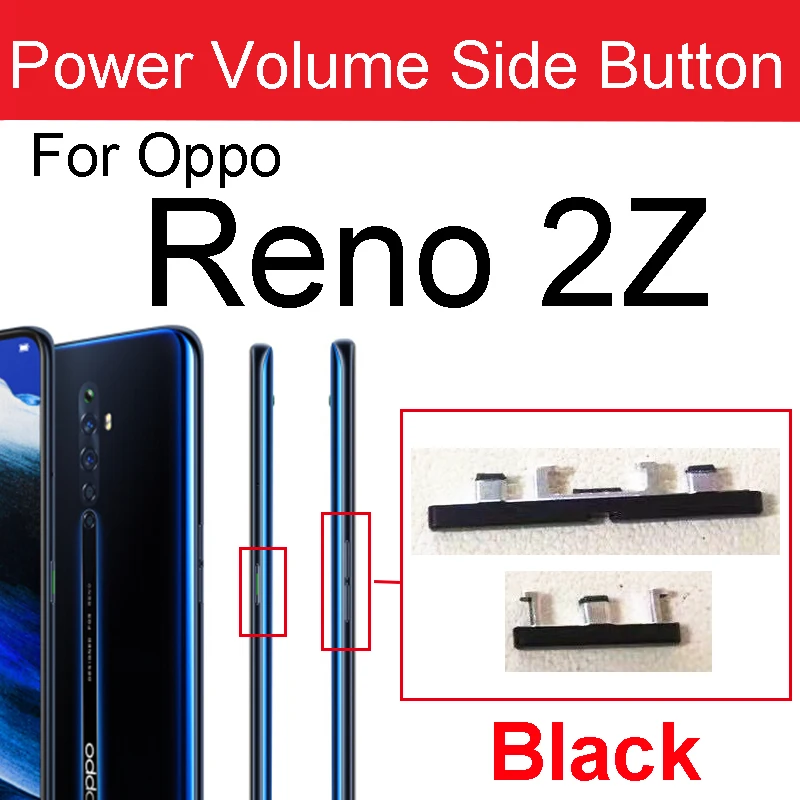 전원 켜기 끄기 사이드 버튼 OPPO Reno 2 Z 2Z 2F 볼륨 업 다운 사이드 버튼, 전원 볼륨 사이드 키패드 플렉스 케이블 수리 부품