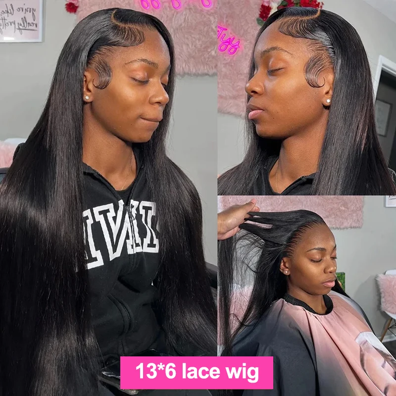 13x6 HD Lace Frontal Human Hair Wig Pre Plucked 13x4 Bone Straight Human Hair Wigs For Woman Glueless Lace Front Wig 4