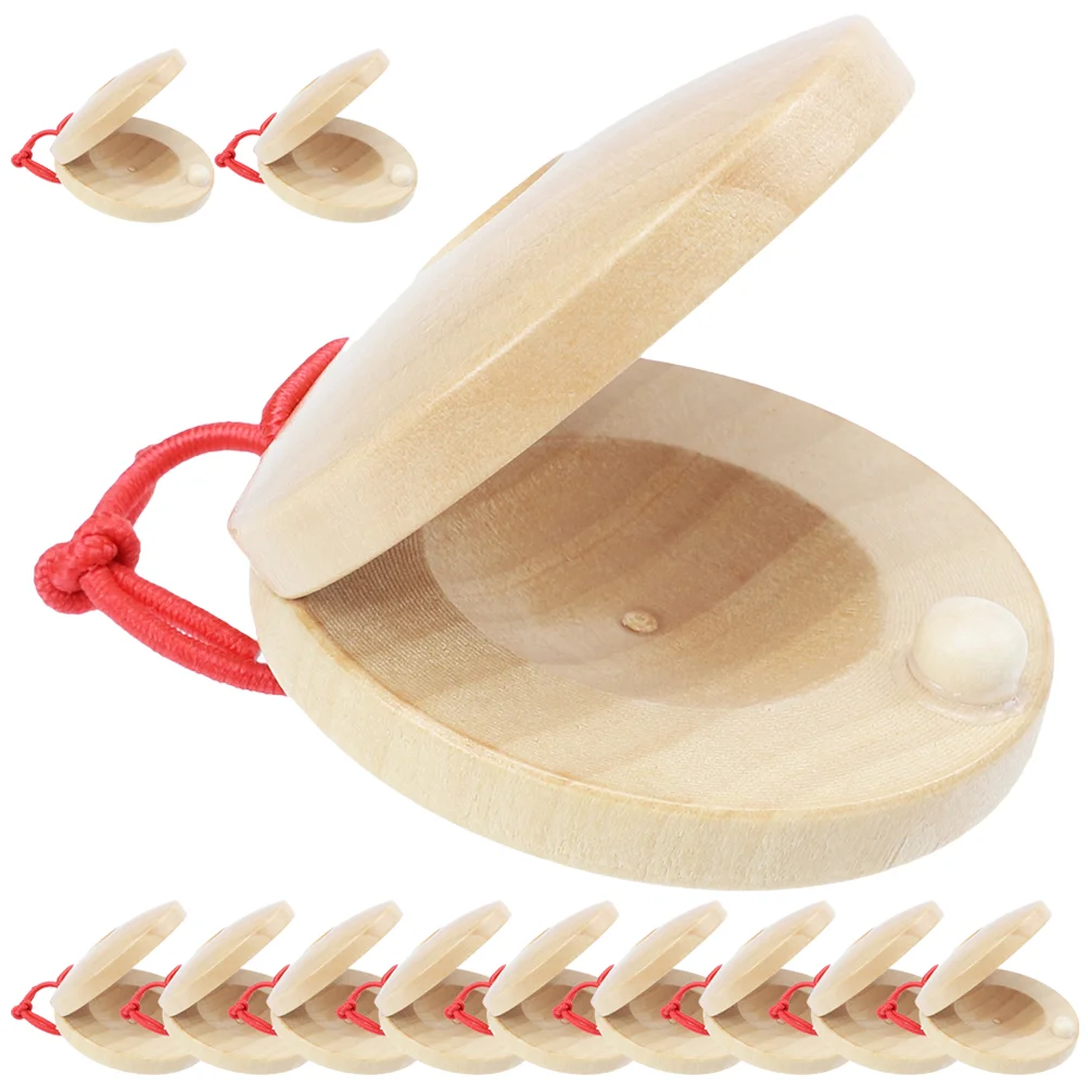 

12 pcs Wooden Castanets Rhythm Castanets Music Instrument Castanets for Children