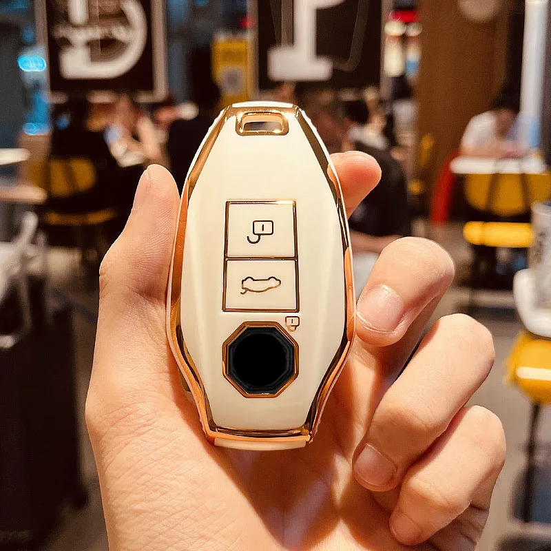 TPU Car Key Cover Smart Keyless Entry Remote Control Fobs Case Keychian Holder Auto Interior Accessories For MG 7 MG7 MG-7