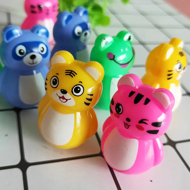 36pcs Lot Small Toys for Children Mini Tumbler Toys Kindergarten Prize Gift  Cartoon Tumbler Pig and Tiger Party Gift