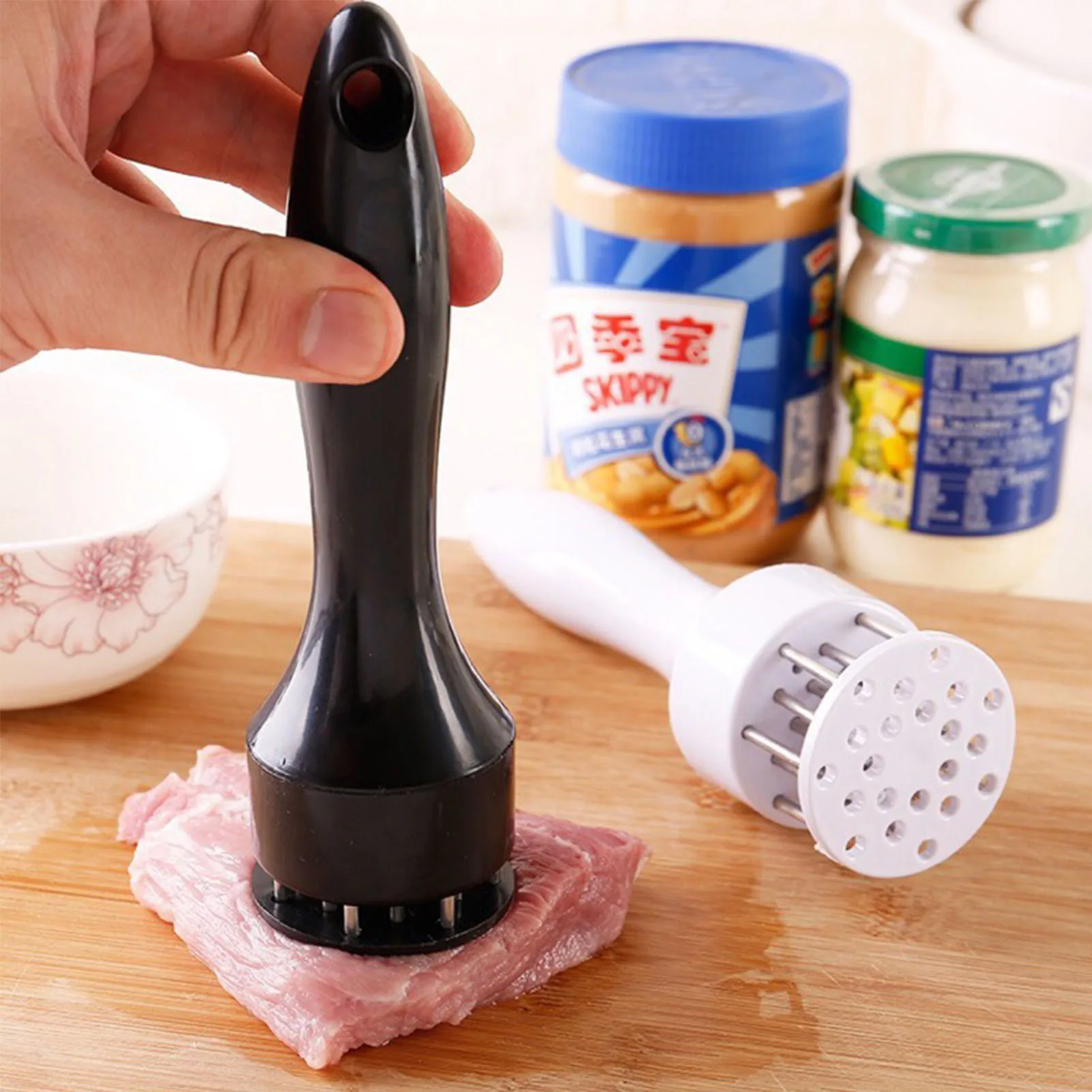 Professional Meat Grinder Stainless Steel Machine Needle Portable Meat Hammer Kitchen Tenderizer Tools Cooking Accessories