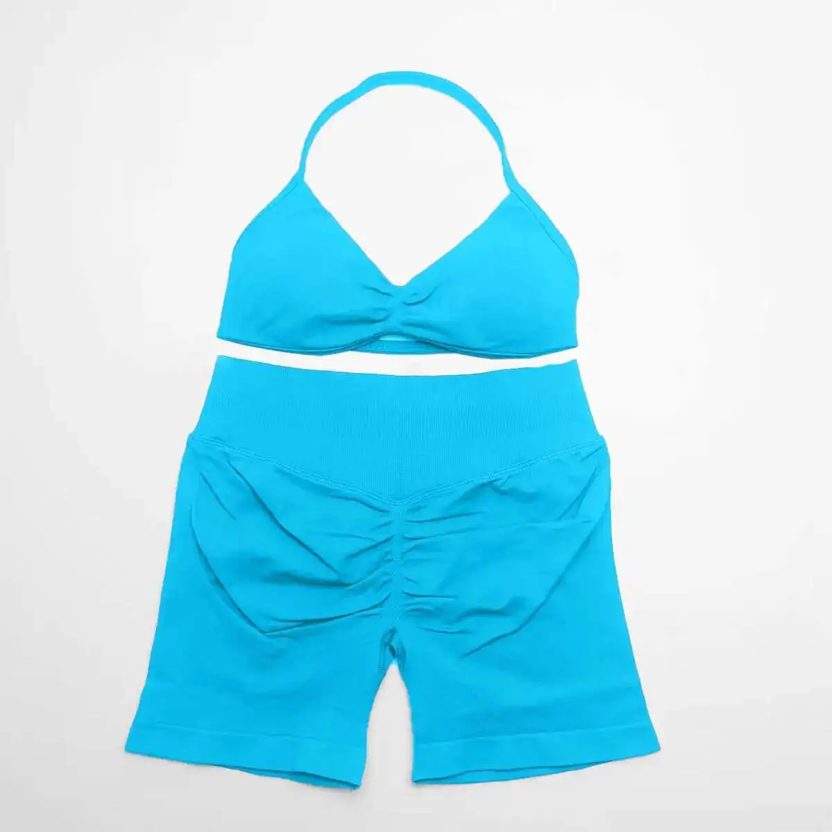 NCLAGEN Ensemble de yoga 2 pièces pour femme, vêtements de sport, soutien-gorge à bretelles et short, vêtements de pilates, tenue de sport, costume de fitness