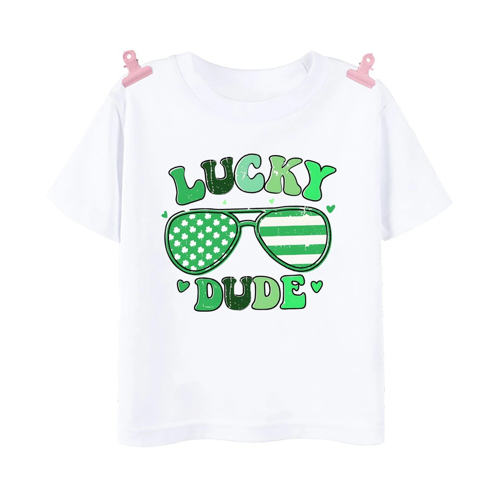 Rainbow Lucky Print Kids Shirts St. Patrick's Day Party Boys Girls Outfit T-shirt Holidy Child Short Sleeve Tops Toddler T Shirt 5