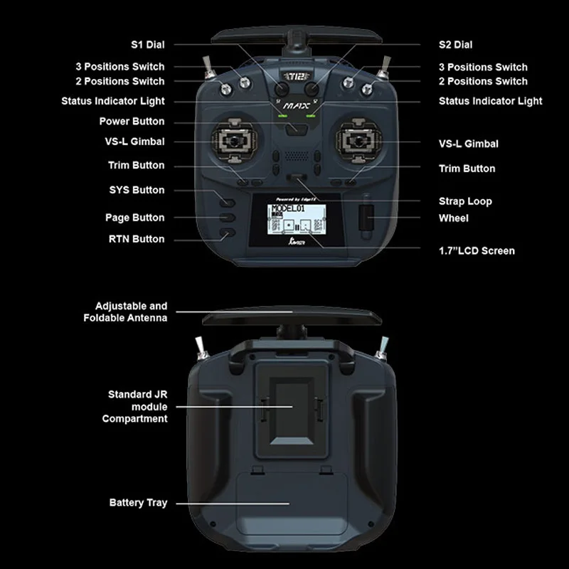 Gimbals Hall de la radiocommande ELRS 2.4GHz 500mW, offrant précision et durabilité