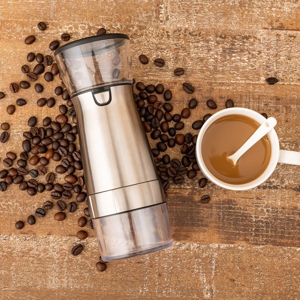 One-Touch Electric Coffee Grinder Grinds Coffee Beans Spices Nuts Grains Durable Stainless Steel Blades TYPE-C USB Charge 4 blades multifunctional electric coffee grinder cereal nuts beans spices grains blender ultrafine grinding kitchen appliances