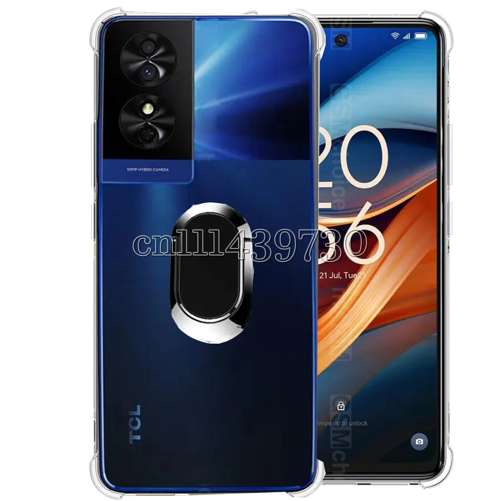 Custodia Per Tcl 50 Se 501 Supporto Ad Anello Angoli Rinforzati Staffa Airbag Antiurto Copertura Trasparente Per Tcl 40 Nxtpaper 4G