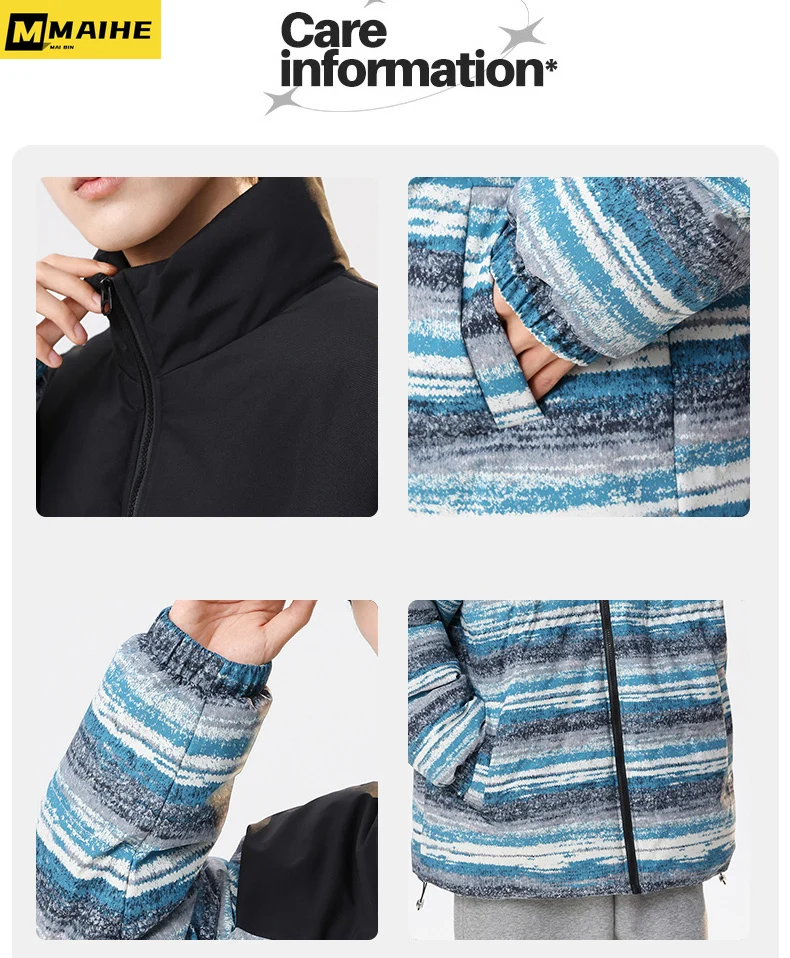 Men's Winter Down Jacket Fashionable Casual Thickened Warm Hood Detachable Coat Business Casual Light Padded Men's Jacket