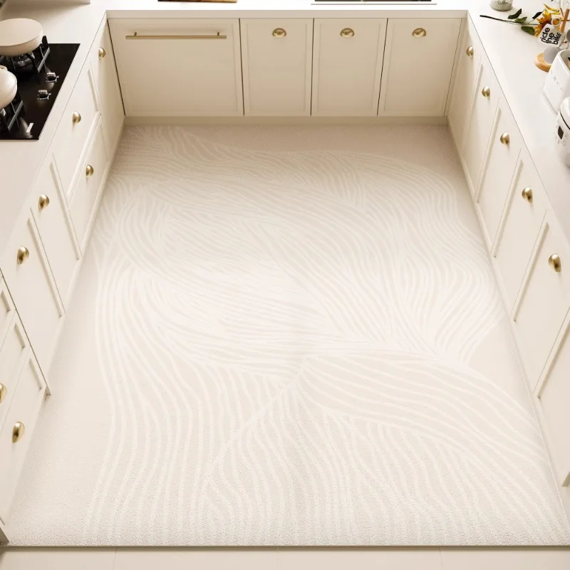 PVC Leather Kitchen Mats Modern Minimalism Matpractical Waterproof Oil-proof Carpet Large Area Anti-fouling Balcony Rug Tapis 러그