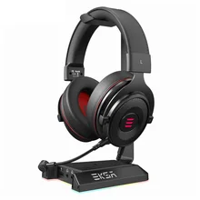 

Headphones Stand EKSA W1 7.1Surround Gaming Headset Holder RGB with 2 USB and 3 3.5mm Ports for Gamer PC Accessories Desk