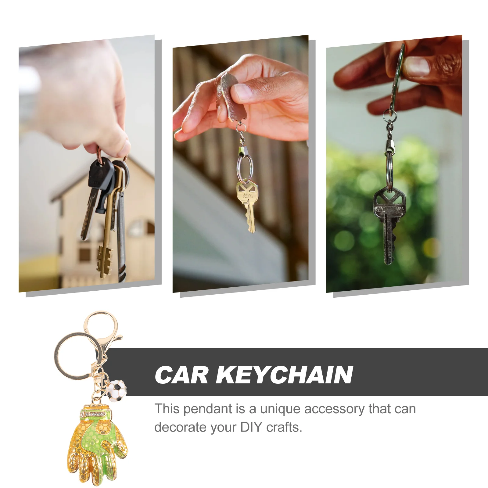 Golden Football Goalkeeper Gloves Keychain Lightweight Fine Workmanship Team Sports Souvenirs Gifts Decorative Pendant Backpack