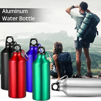 500/750mL Aluminum Outdoor Bike Sports Water Bottle Drinking Kettle Drinking Cup Leakproof Water Jug for Travel Running Camping