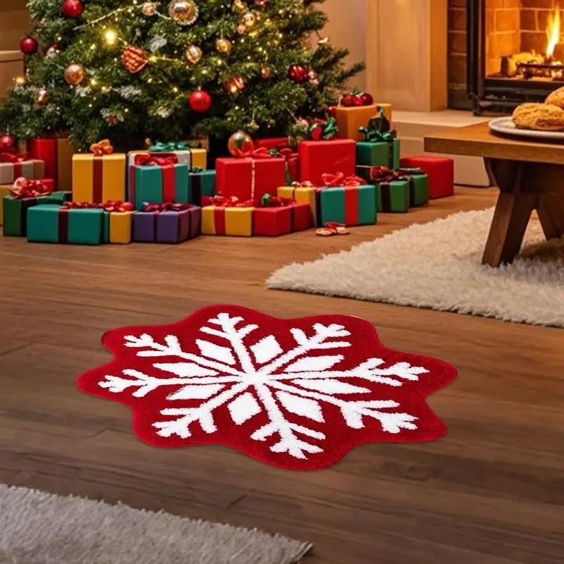 Round Bath Mat Christmas Round Rug For Living Room Non-slip Soft Throw Rugs Carpet Machine Washable Christmas Decoration For