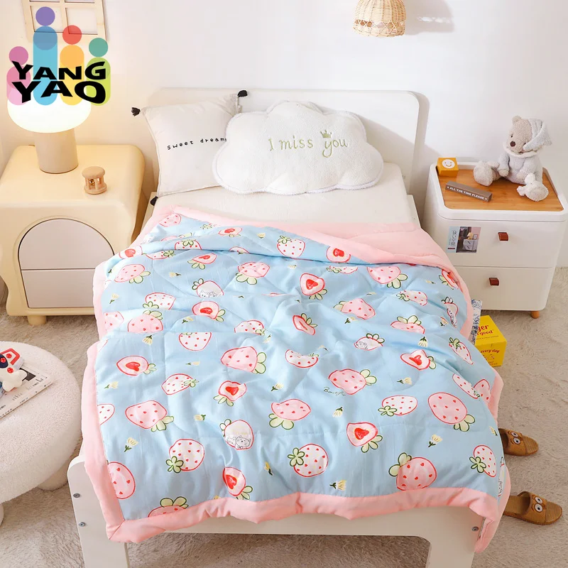 

Blanket Kindergarten Nap Quilt Children's Summer Quilt Soft Blanket Small Quilt Machine Washable Throws All Season Lightweight