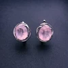 CSJ Elegant Natural Rose Quartz Earring 925 Silver Sterling Gemstone 10*12mm 8ct Fine Jewelry for Women Party Christmas Gift 2