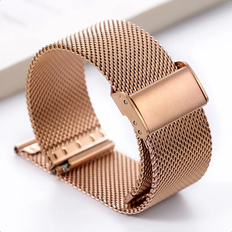 Stainless Steel Milanese Watch Band with Quick Release Mesh Loop - Metal Strap