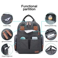 Mommy Diaper Bags Backpack Mummy Large Capacity Travel Nappy Bags Multi-function Maternity Bags with Changing Mat 2