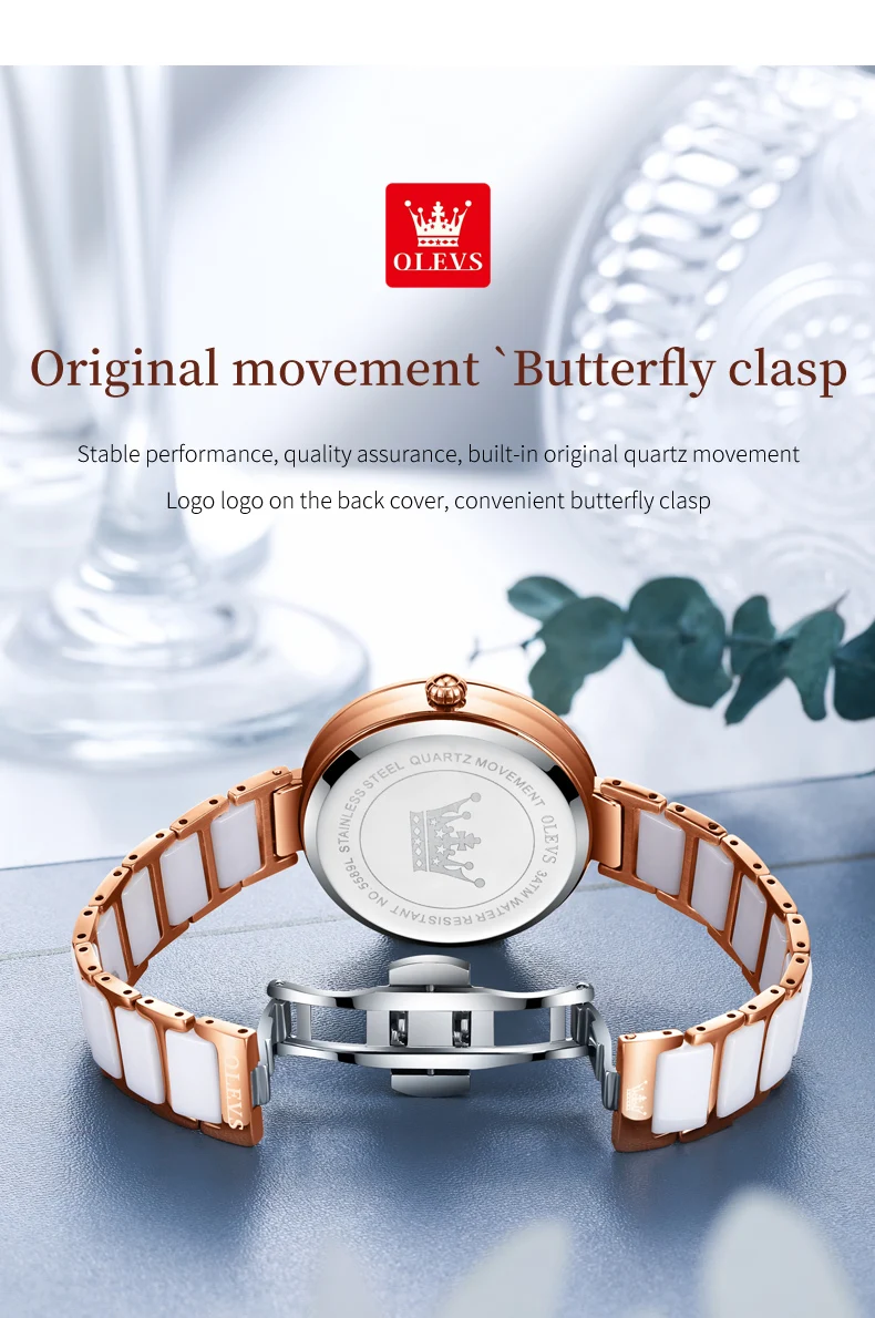 Orologi da donna Orologio elegante alla moda con cinturino in ceramica per donna Bracciale Set impermeabile Data luminosa_voghion.com