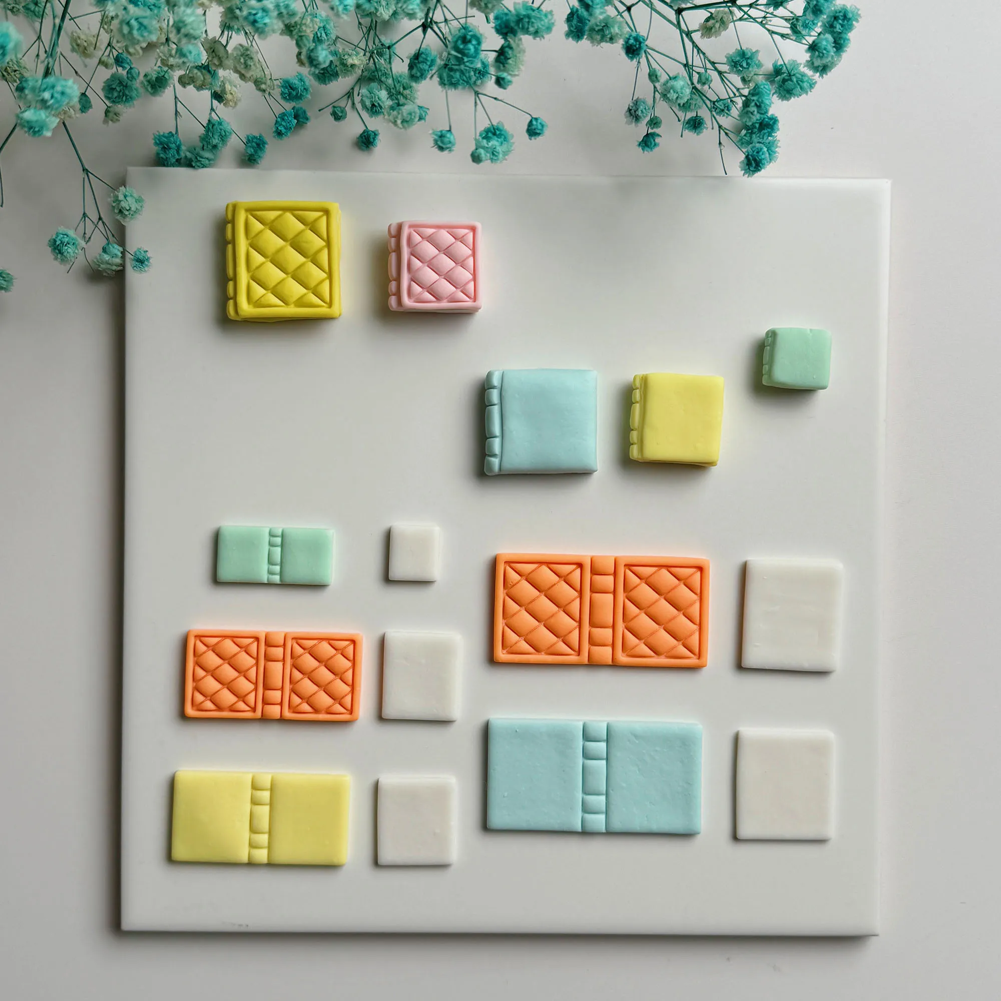 2PCS Square Book Shaped Soft Polymer Clay Cutting Handmade Earrings Embossing Cutter DIY Jewelry Pendant Clay Sculpting Tools