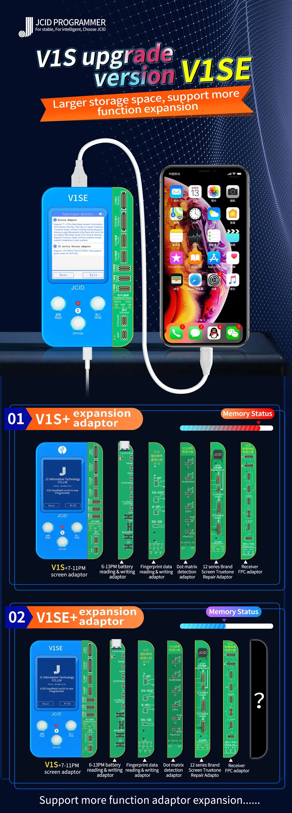 JCID JC V1SE(WIFI) TureTone Dispaly Programmer iPhone 7P 8