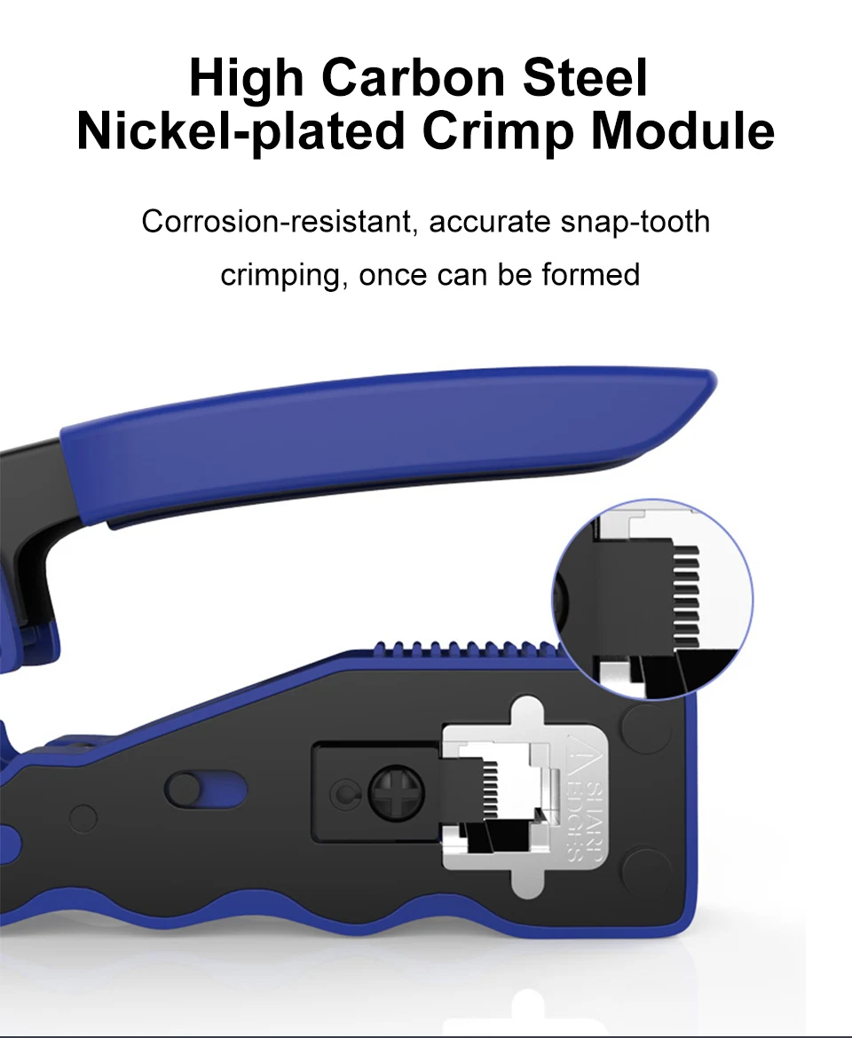 Crimp, substituição da lâmina, RJ45 Crimper Tool, Cat7, 6, 6A, 5E