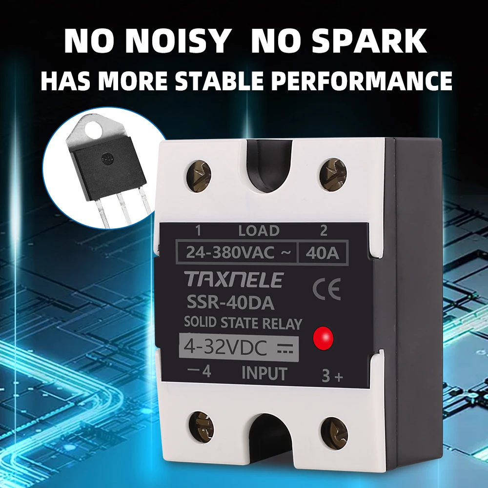 High-Performance Industrial Solid State Relay - DC to AC, 4-32VDC Input, 24-480VAC Output, Black