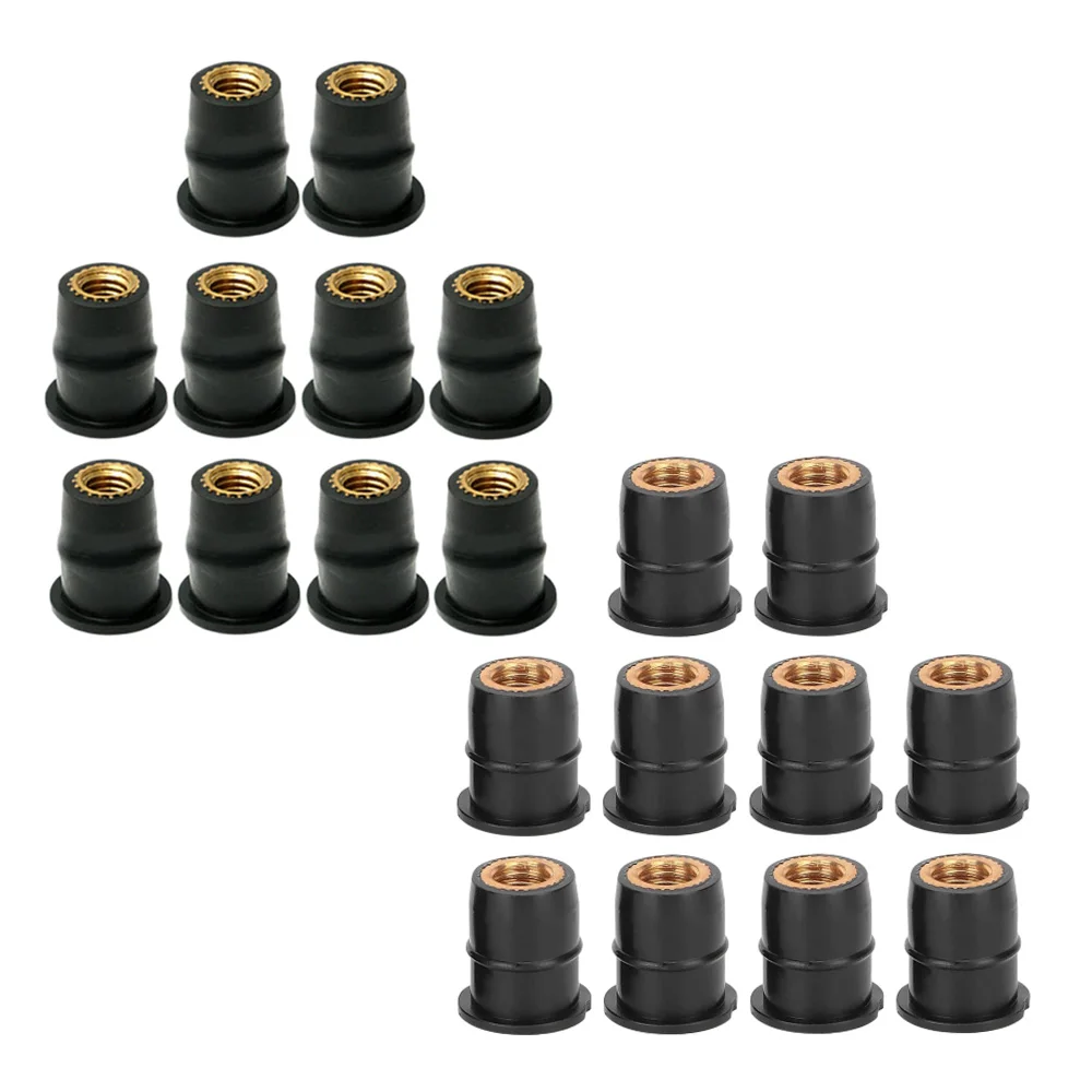 M5 M6 Motorcycle Metric Rubber Well Nuts Windscreen Fairing Cowl Anodized Aluminum Moto Screws Bolts 10pcs/50pcs auto fasteners motorcycle fasteners motorcycle screws auto accessories motorcycle accessories car accessories