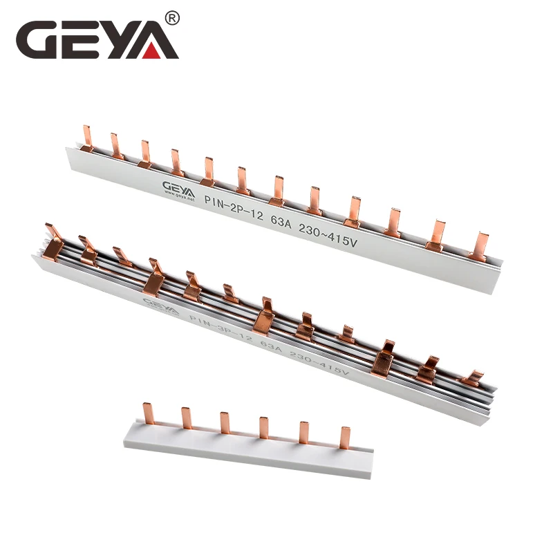 Geya Pin & Vork Type 1.4Mm Koperen Rail Voor Stroomonderbreker 12 Manier Mcb Connector Rail Verbinding 1A-63A 1P 2P 3P 4P