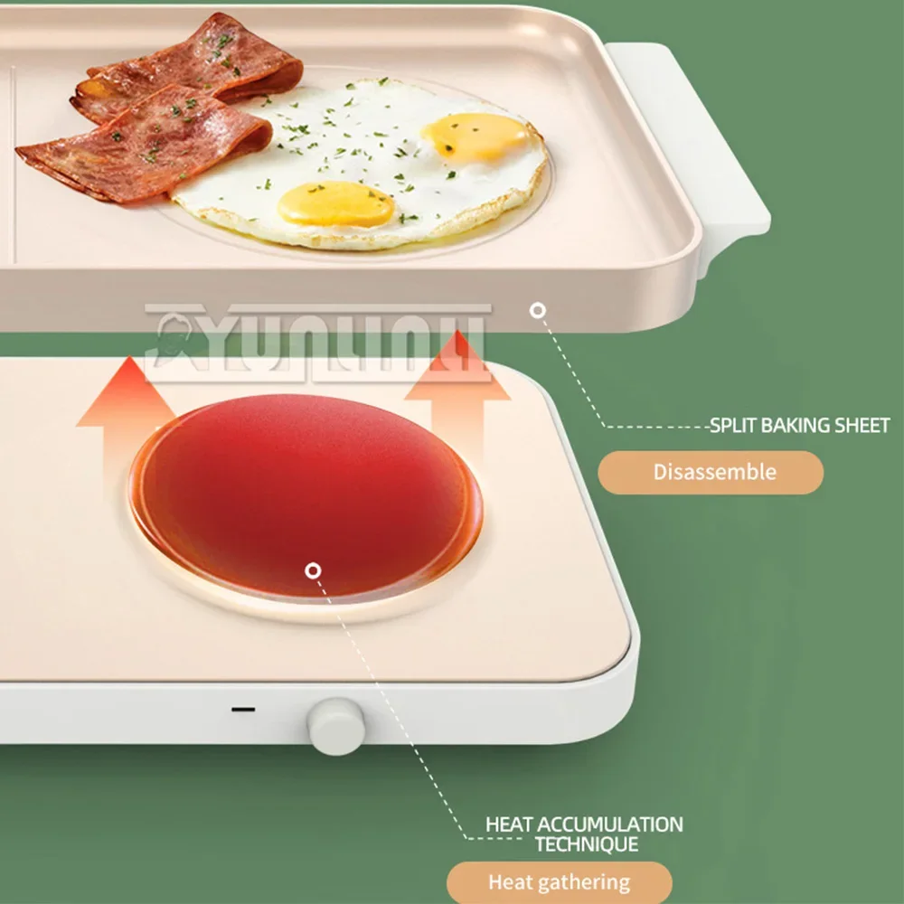 2000W Non-Stick Electric Grill Smokeless Barbecue Machine Home Electric Baking Tray Multi -Functional Cooking Pot 5