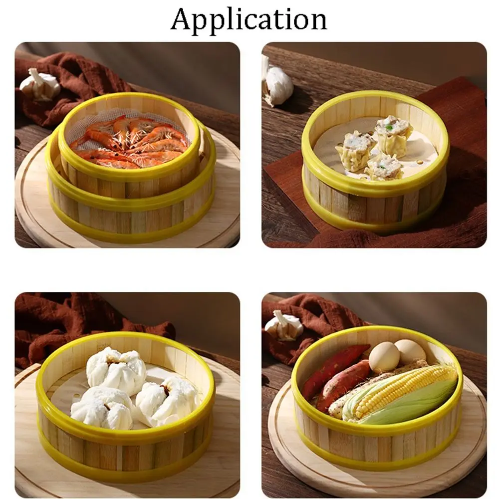 Description Picture 5 of itemBamboo Wooden Steamer Kitchen Cookware Fish Rice Dim Sum Basket Rice Pasta Cooker With Lid food Steamed stuffed Bun Steamer
