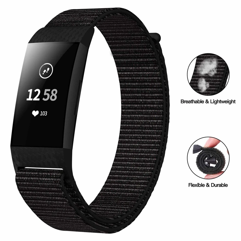 

Fitbit Charge 3/4 bracelet nylon Black