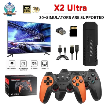 Console per videogiochi X2 Ultra, stick di gioco 4K, console per videogiochi retrò HD, controller wireless, TV 30 + emulatore per P 1