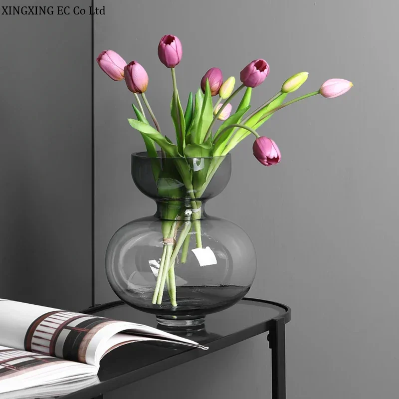 Home Decoration Transparent Glass Vase Modern Hydroponic Flower Arrangement Accessories Storage Tank Countertop Vase Furnishings 2