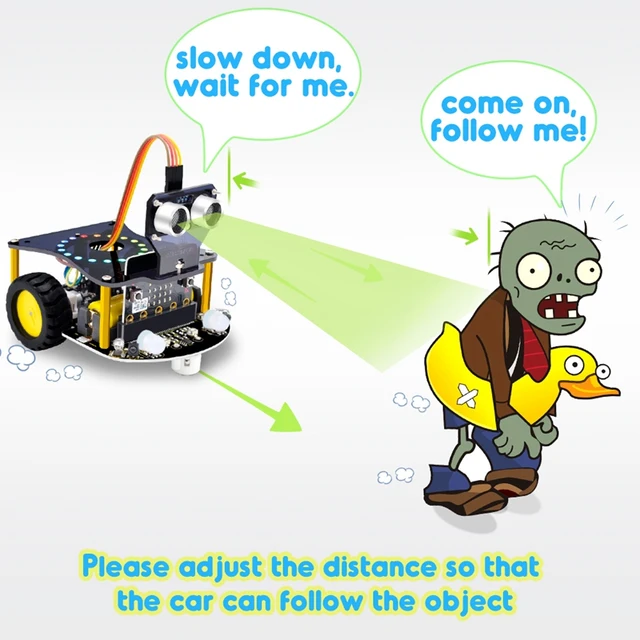 Mini Smart Microbit V2 Robot Car For Micro:Bit Robot Car Kit Graphical Programming Toys Electronic DIY (No Battery) 6