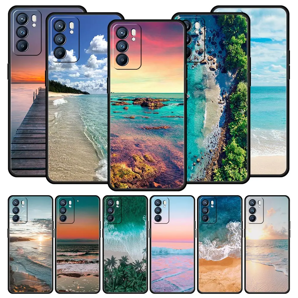 Custodia Da Spiaggia Sea Blue Sky Per Oppo Find X6 Pro X5 A54 A53 A52 A9 2020 A15 A95 A17 A16 A76 A74 A57 Reno7 Reno6 Pro Plus 5G Cover