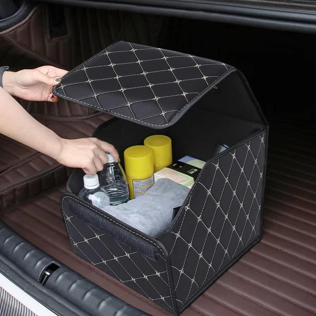 Car Trunk Organizer Box Large Capacity Auto Multiuse Tools Leather