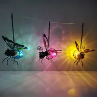 5PCS Solar-Powered Hanging Metal Ladybug Light  Garden Decor  Lady Sculpture with Bouncy Springs Summer Outdoor Art Decorations 2