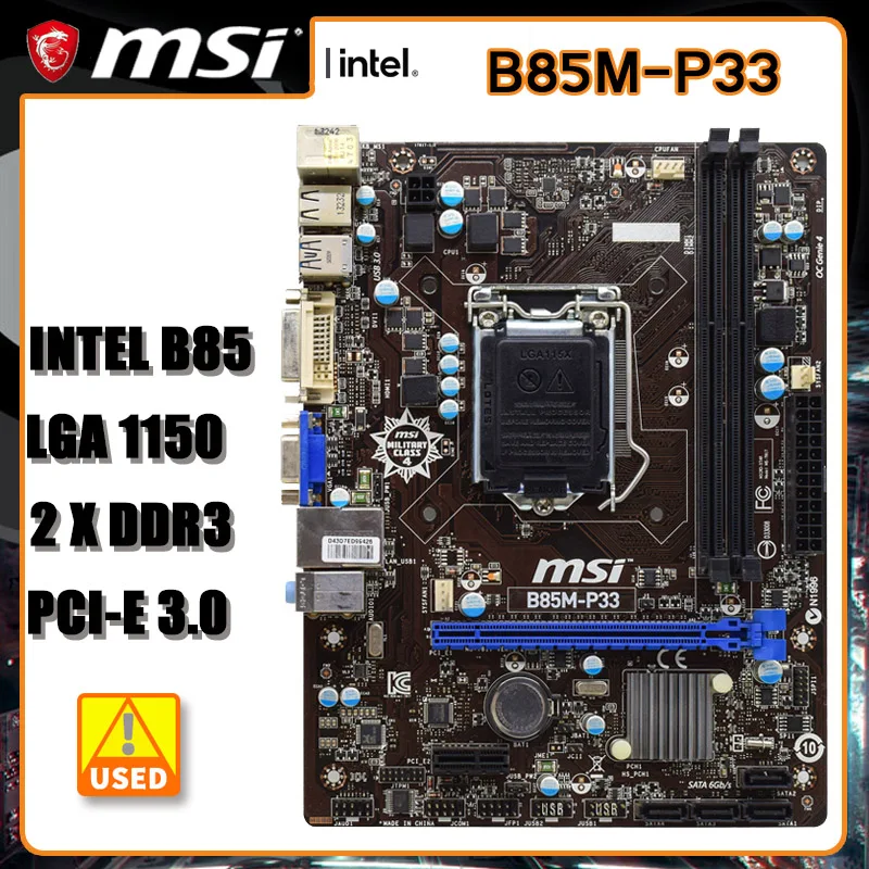1150 B85 Motherboards Msi B85mp33 Motherboards Ddr3 32gb Lga 1150 Pci