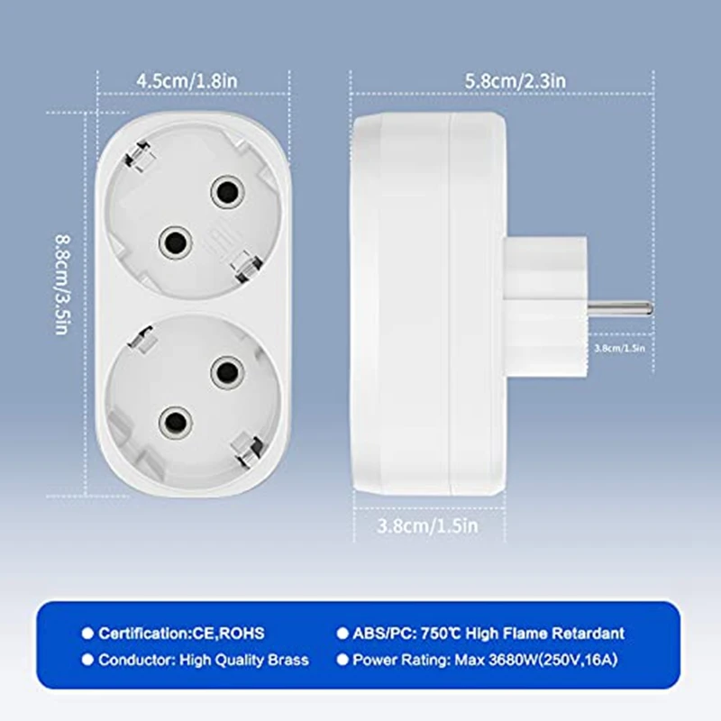 2  1  ÷ Ʈ  3 ,  , 16A, 250V, 3680W ִ Ƽ ÷    EU ÷