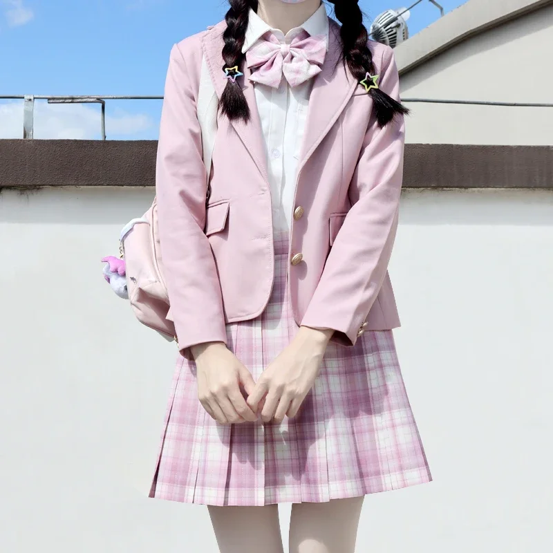 Japanese Jk Uniforms Students 13 Colors Red/Pink/Black Blazer High School Jacket Girls College Style Autumn Suit School Uniforms 5