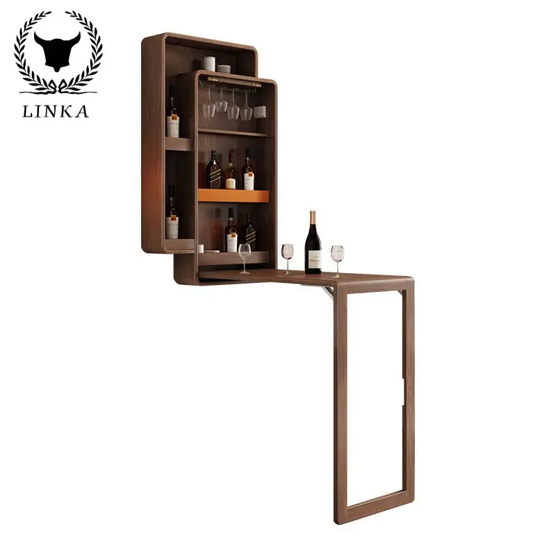 

Folding mini wall cabinet bar counter for home living room cabinet bar furniture set with bara chair and dining stool combinatio