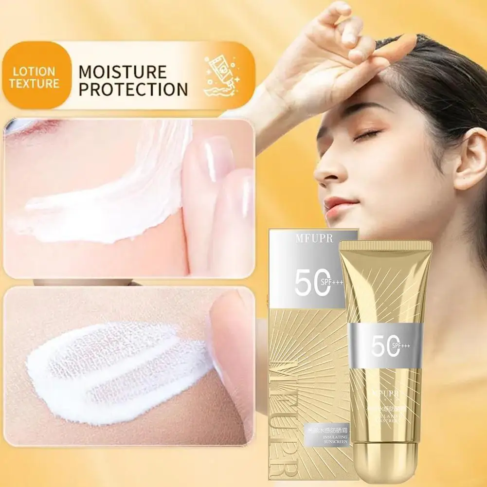 60ml Facial Moisturizing Sunscreen Anti-UV SPF50+ Refreshing Whitening Isolation Light Primer Sun Protection Body Sunscreen