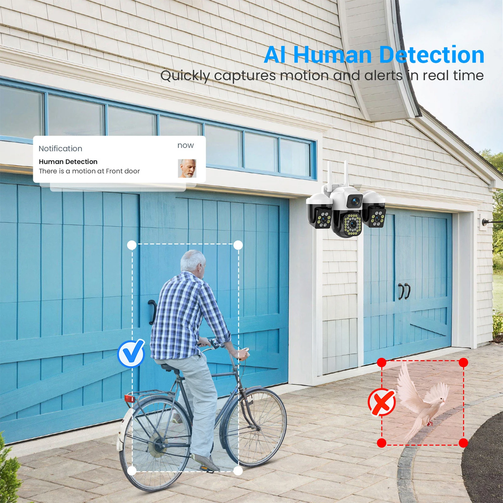 WiFi IP Camera Outdoor 15MP 8K Triple Lens Triple Screen Security Video Monitor Night Vision Waterproof 10X Zoom Onvif CCTV Cam 2