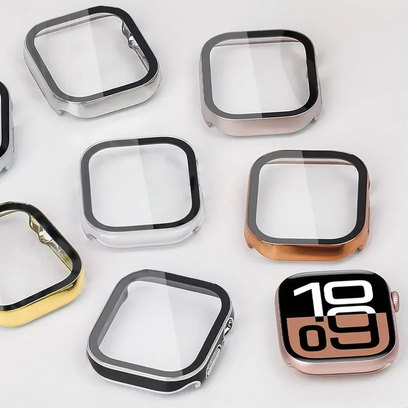 Folia ochronna na ekran do Apple Watch 10 Etui 46mm 42mm 45mm 44mm 41mm 40mm 44 Szkło hartowane PC bumper Cover Series 7 8 9 SE 6 5 4